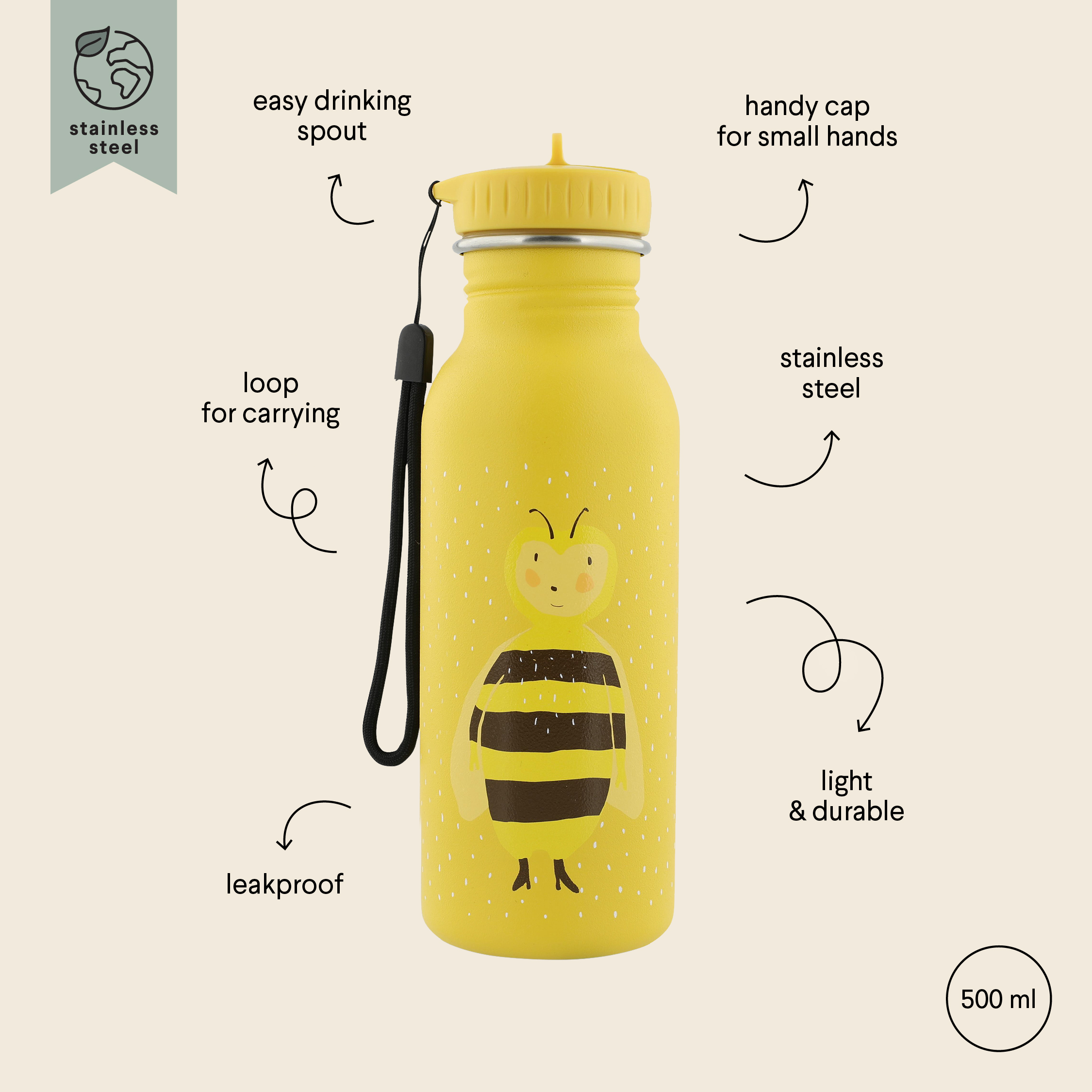 Botella de beber 500ml - Mrs. Bumblebee
